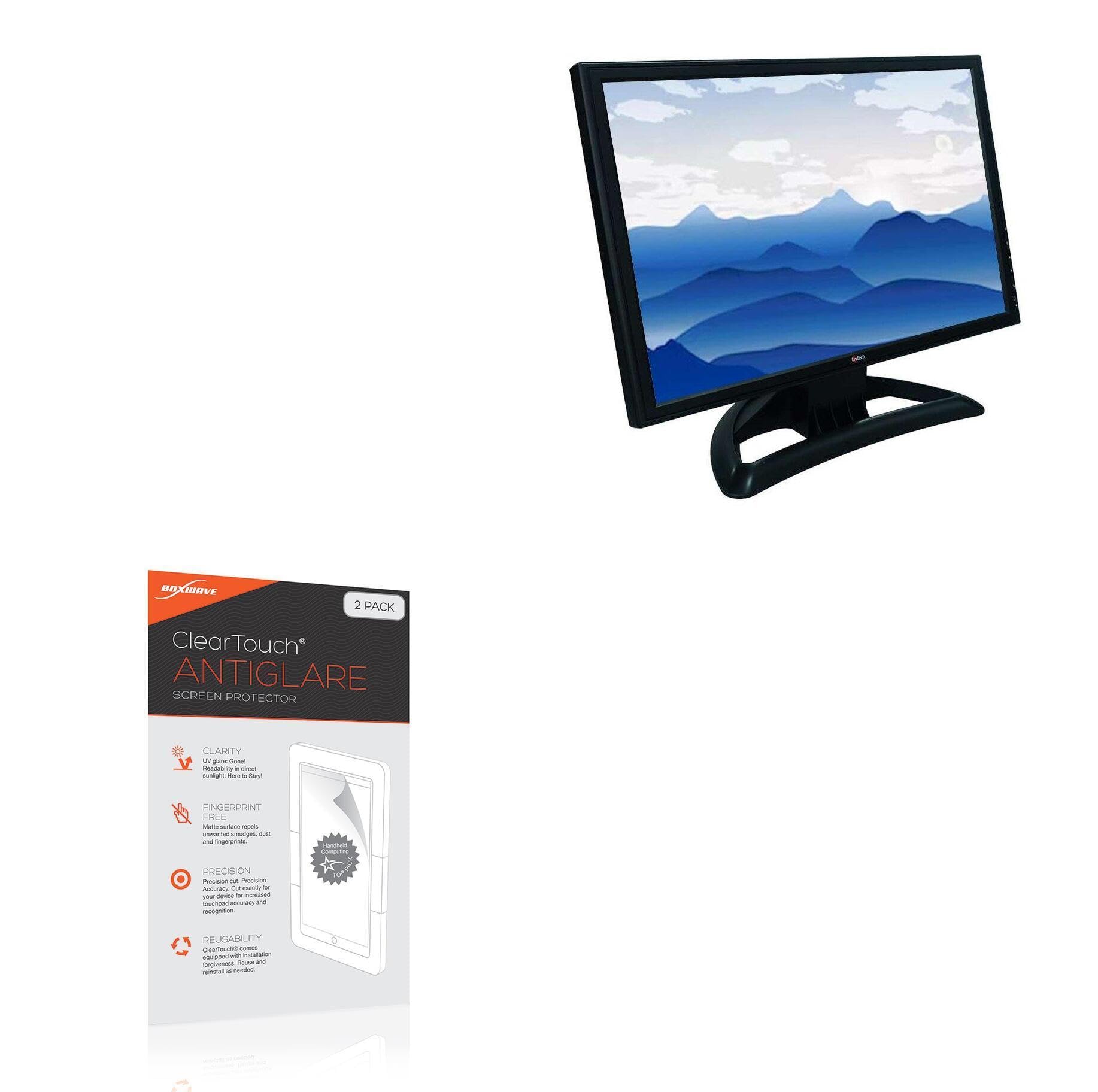 BoxWave Screen Protector Compatible with FayTech FT19TM (19 in) - ClearTouch Anti-Glare (2-Pack), Anti-Fingerprint Matte Film Skin