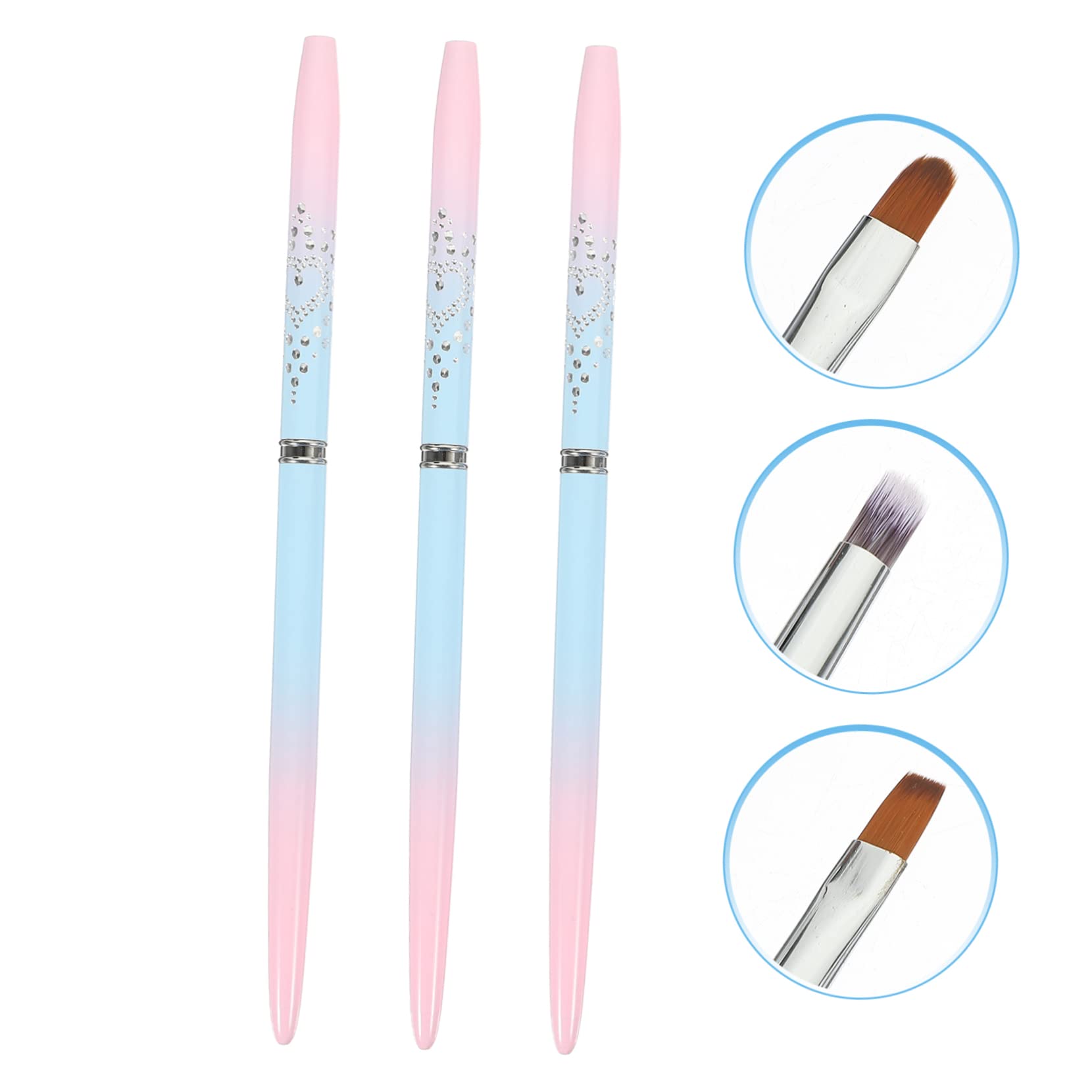 Beavorty 4 Set Di Pennelli Per Nail Art Strumenti Per Nail Art Pennelli Per Manicure Per Nail Art Design Salone Uso Personale 3 Pezzi*4