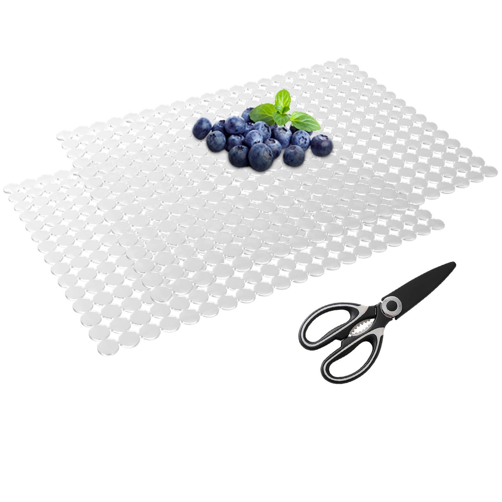 Kitchen Sink Mat for Stainless Steel/Ceramic Sinks,2 Pack Sink Protectors for Kitchen Sink with Scissors, Fast Draining,Easy to Clean,DIY Cut,15.7 X 11.8 Inch(Transparent)