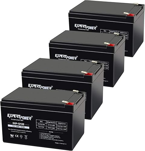 ExpertPower Batería compatible con 12V 12AH para scooter médico 6-DZM-12 APC - Paquete de 4