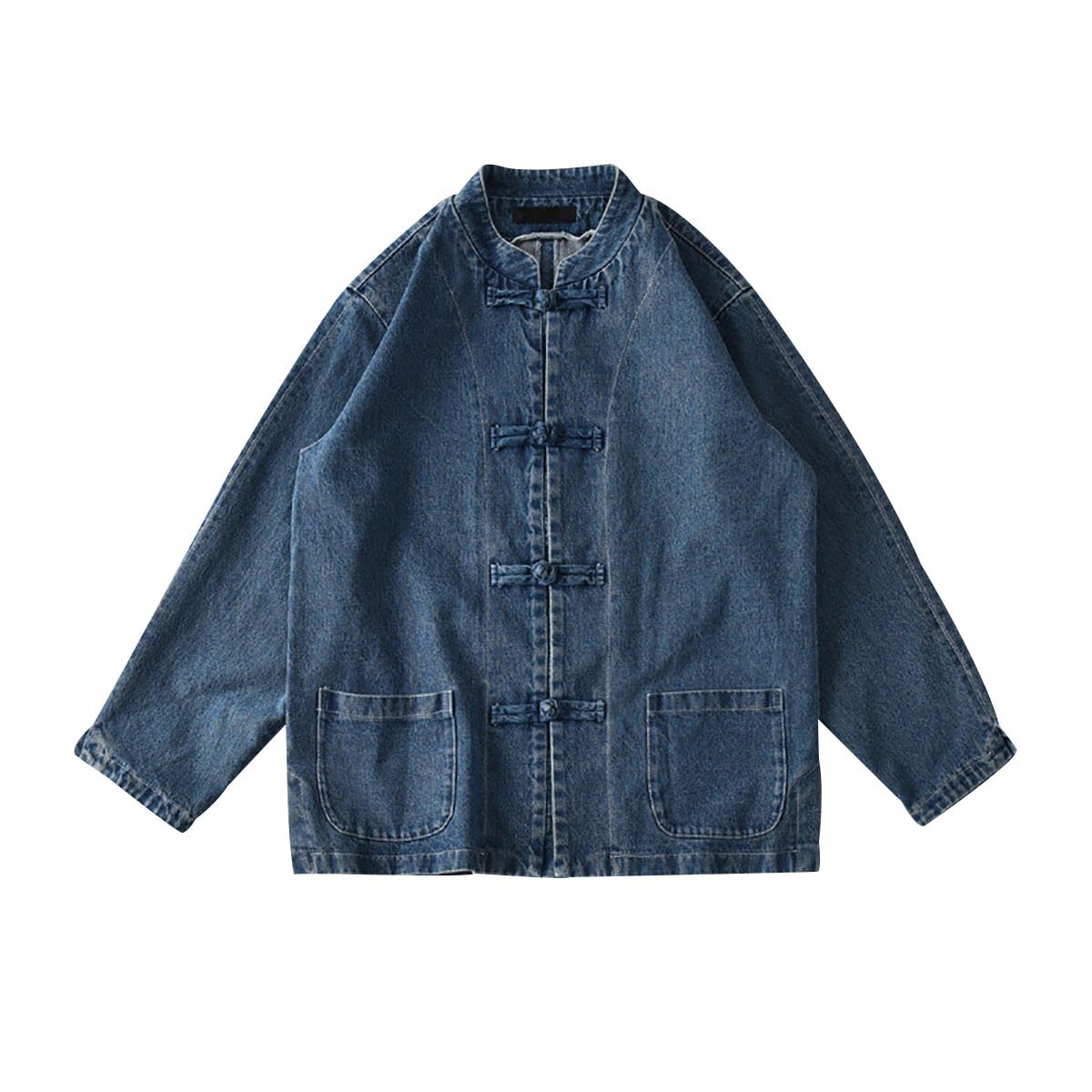 Veste Jean Femme Manteau Femme Veste Printemps Boutons Grenouilles Manteau Col Mao