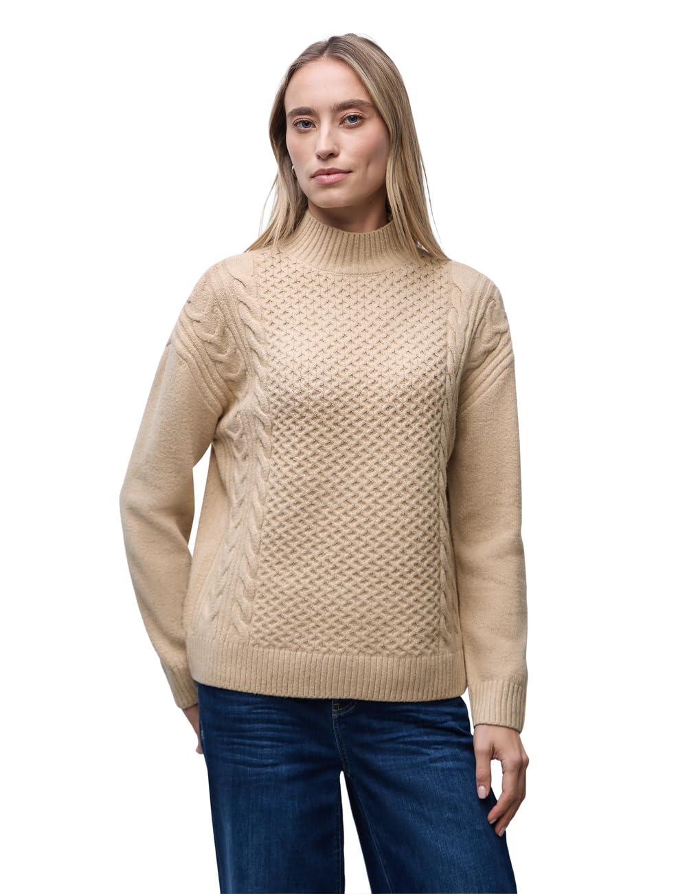Street One Damen Pullover mit Strickmuster