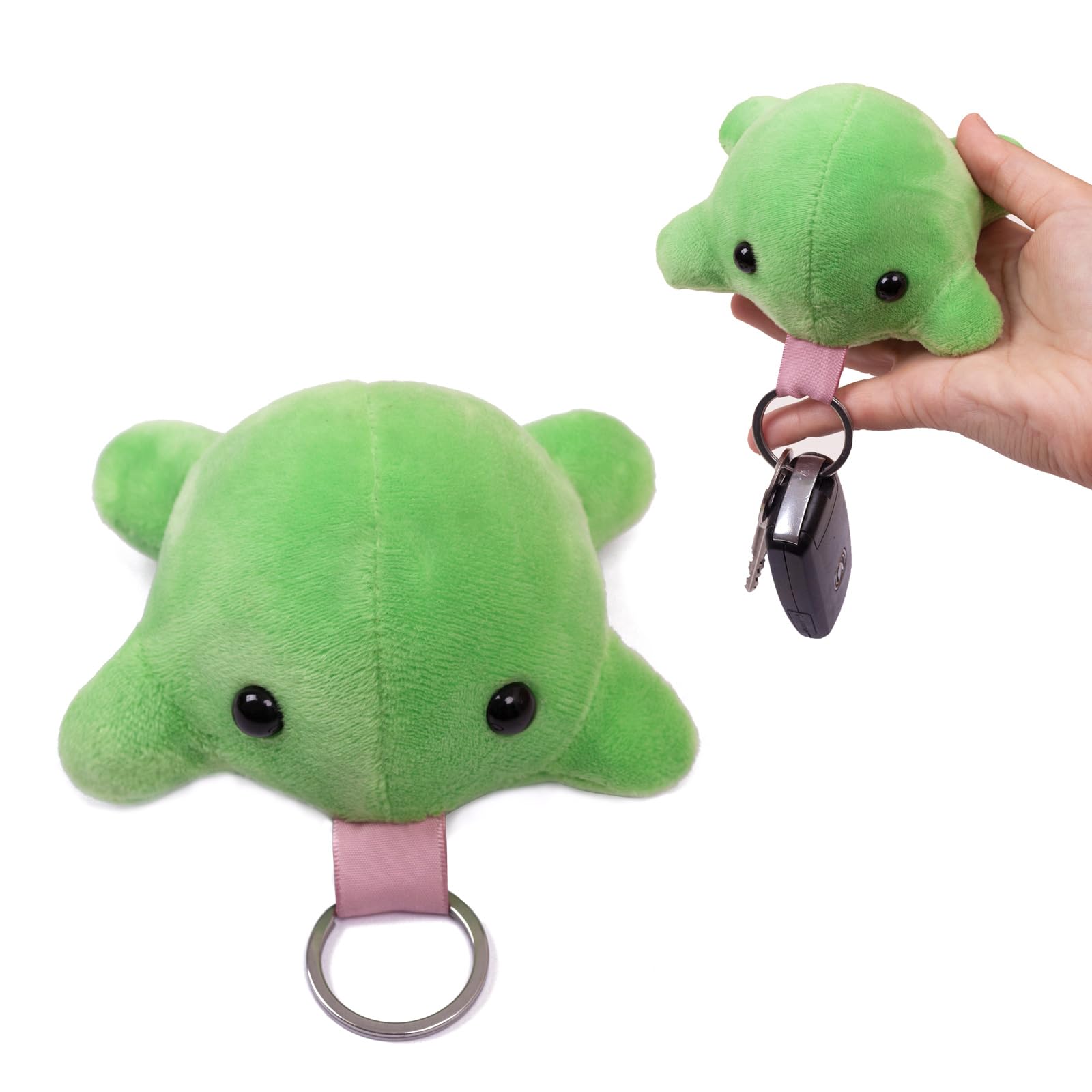 Cute Plush Frog Keychain Charms - Soft Green Decorative Hanging Ornaments for Bags Cars Backpacks Gift for Women