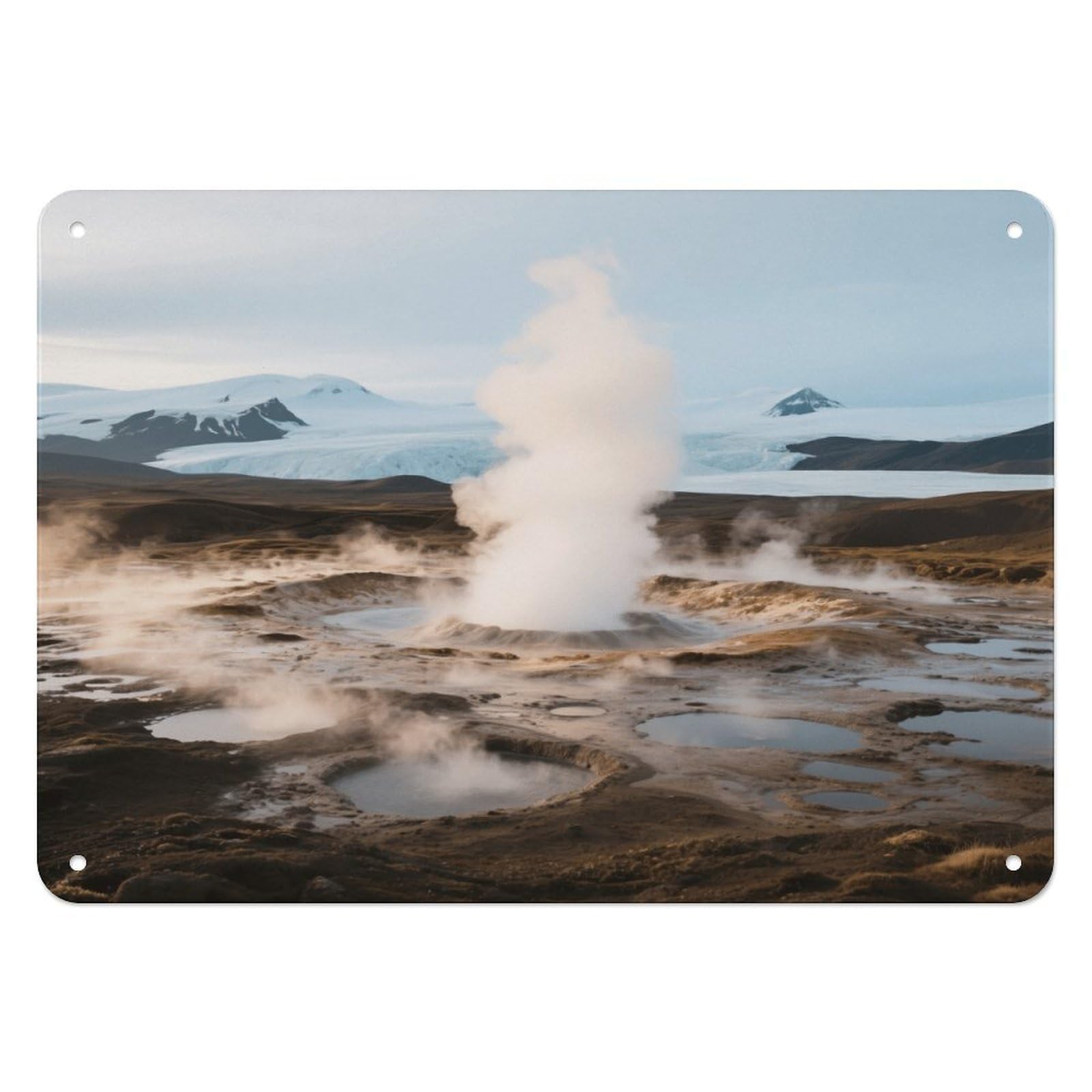 Fekiloot Style Geyser Eruption Wall Decor Iron Painting Metal Sign