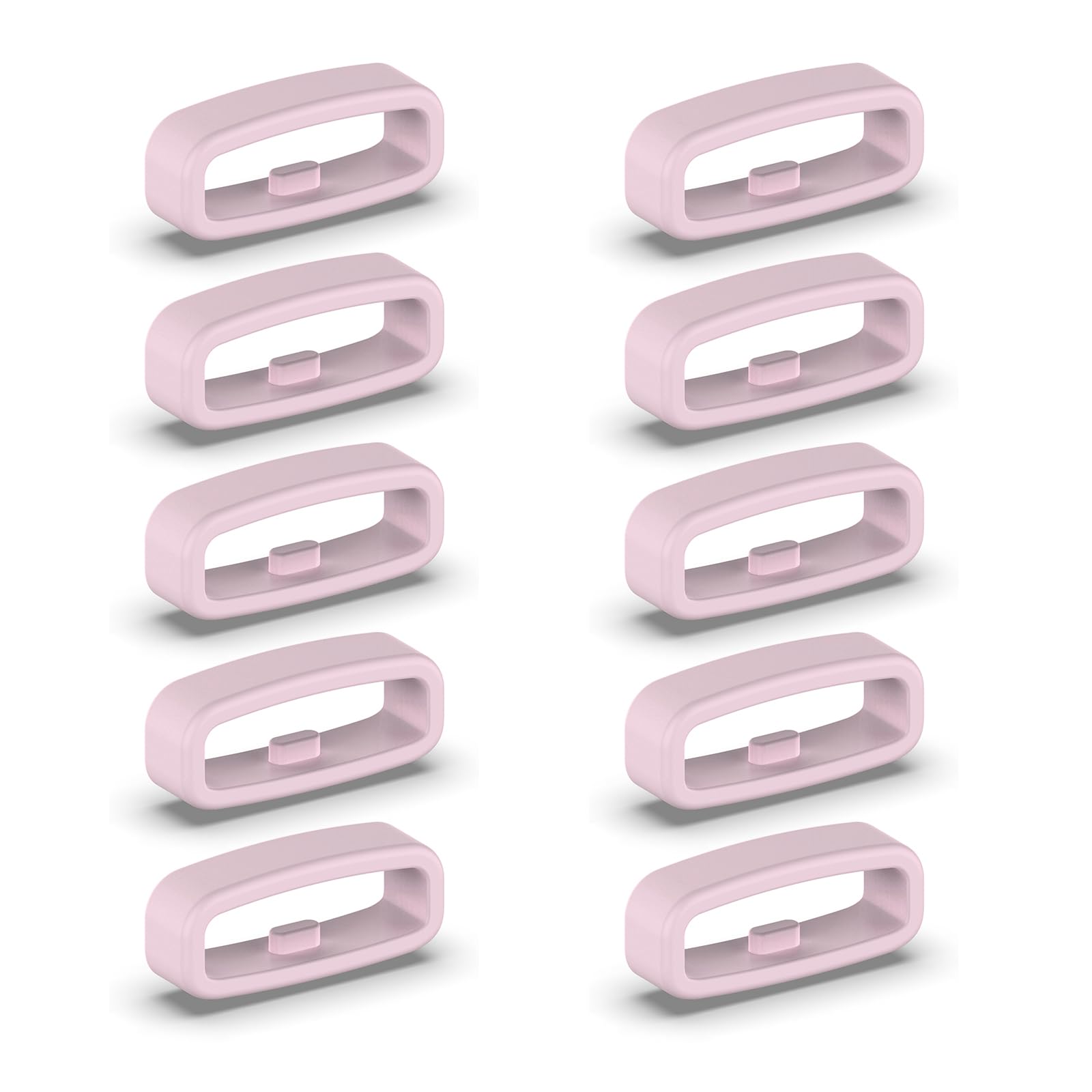 Yuxita Pink 10Pcs Silicone Fastener 18Mm / 20Mm / 22Mm Wristband Keeper Smartwatch Strap Retainer Holder Replacement Accessory