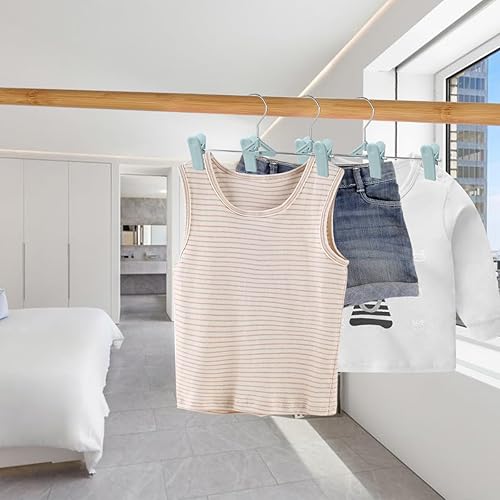 Miniatura 6 de NORTHERN BROTHERS Paquete de 30 perchas para pantalones con clips, perchas para faldas con clips, perchas apilables para faldas, perchas de plástico