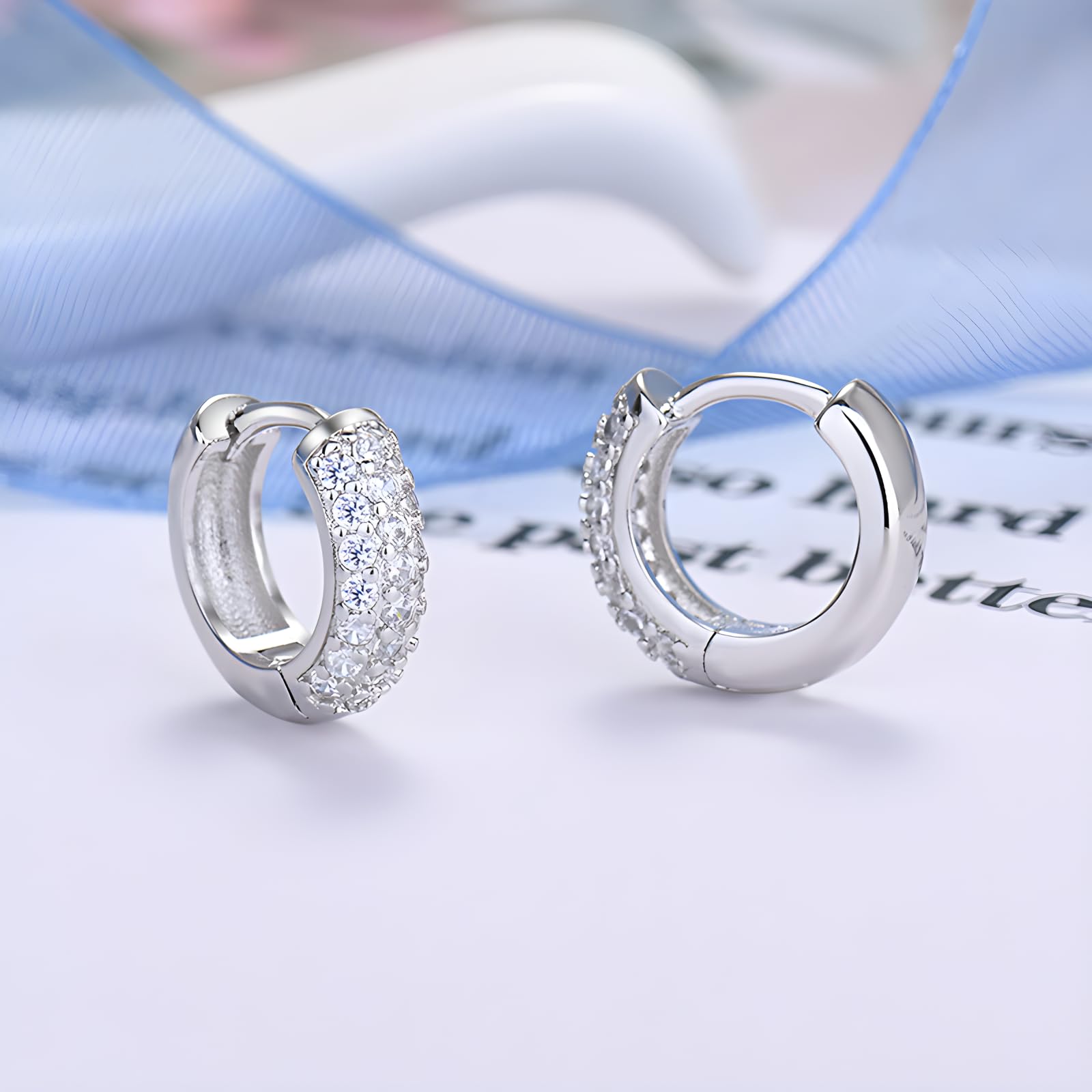 3 Paia Orecchini in Argento 925 Orecchini Cerchio Argento Orecchini da Donna Piccoli Orecchini a Cerchio Argento Huggie Cartilagine Cubic Zirconia Orecchini Argento per Donna Uomo