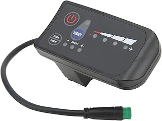 HOHXFYP Medidor de Exibição de LED de Bicicleta Elétrica, 24V 36V 48V Interface 5 Pinos À Prova D'Água Computador de Ciclismo, Medidor de Exibição Dados Tela Painel Universal Medidor