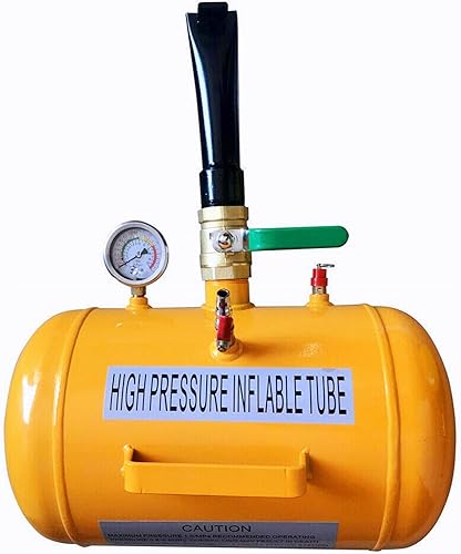 Miniatura 4 de Inflador de neumáticos compacto de 5 galones para camión, tractor, ATV, tanque resistente, amarillo