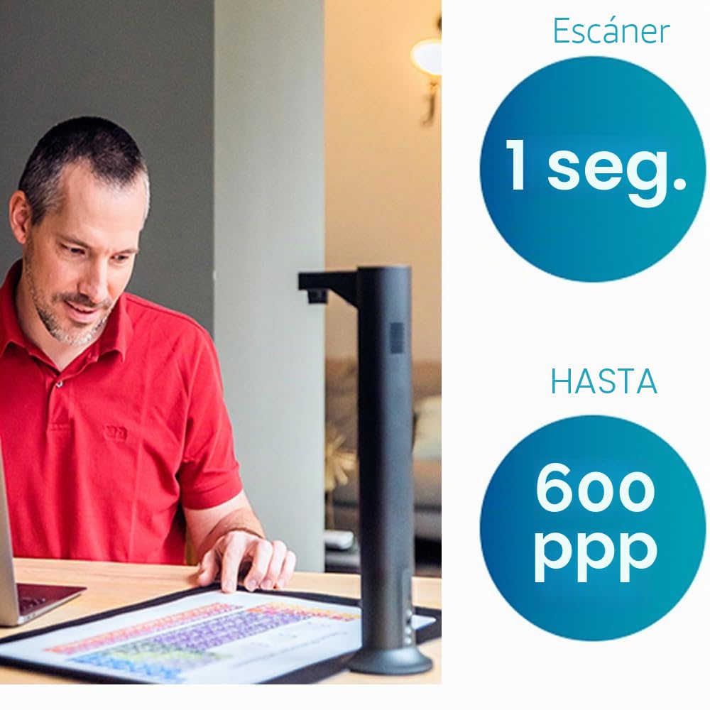 IRIScan Desk escáner portátil a3 escáner de Documentos v7bus 24MP:Editor PDF Gratuito,cámara de Documentos 4K 600Dpi 60PPM,Scanner de Libros Profesional,IA,OCR 138 Idiomas WinMac