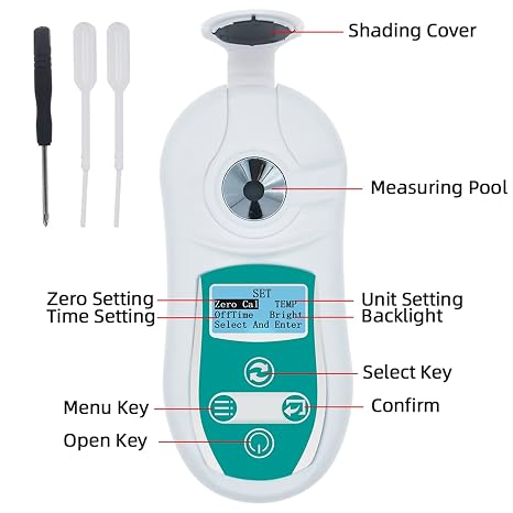Refractometer Handheld Digital Brix Meter Refractometer Sugar Tester Fruit Juice Beverage Drinks Concent Measuring Instrument