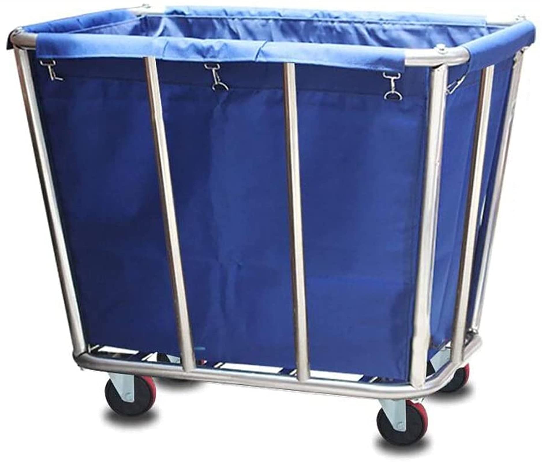 Carro de Servicio, Carro de Recogida, Carro de Reciclaje, Carro de Servicio de Acero Inoxidable con Ruedas, Carro multifunción para clasificar la Ropa, Ideal para hotele