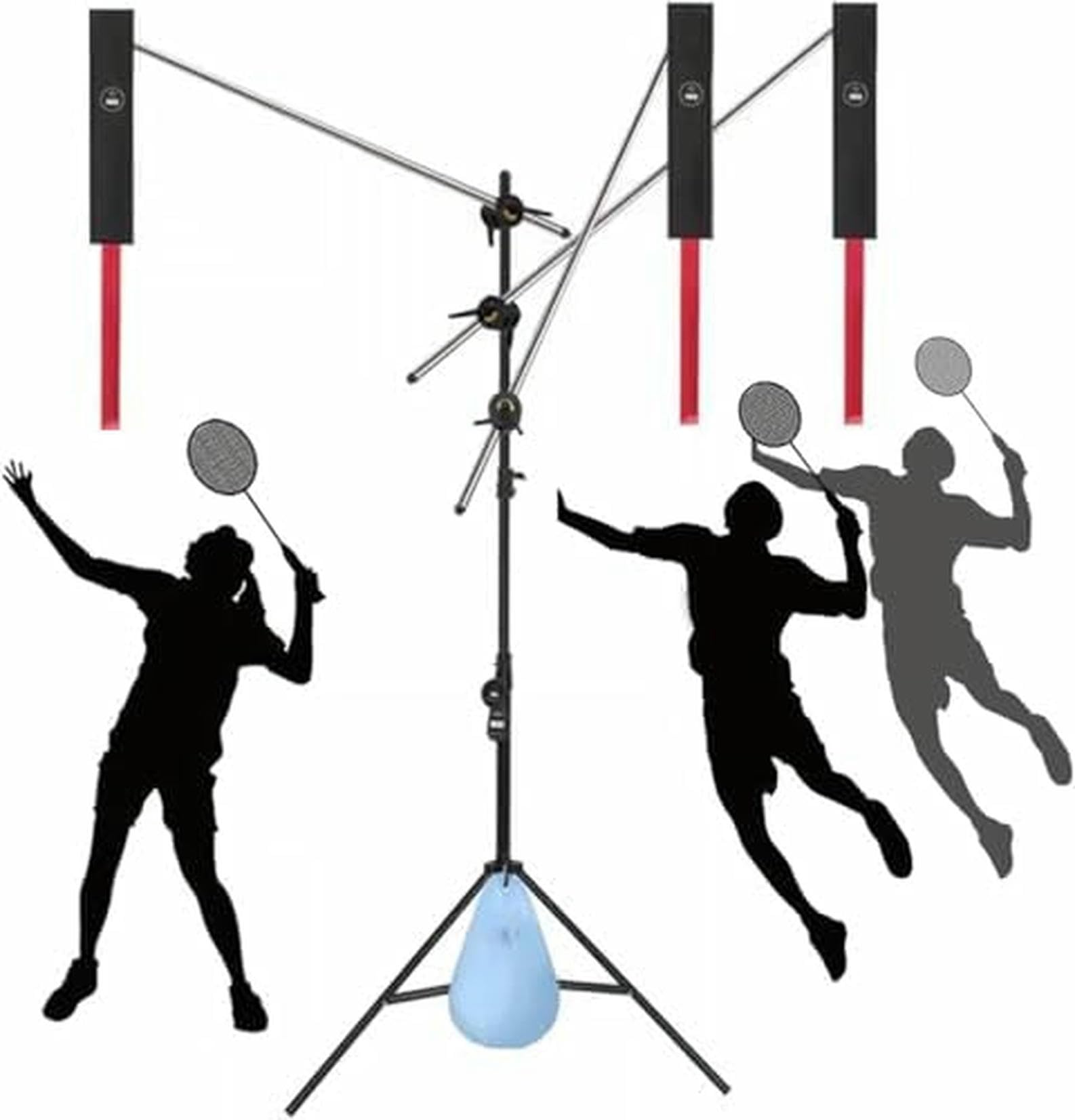Attrezzo regolabile per allenamento di badminton swing – aiuto per esercizi da pavimento autoportante per migliorare le abilità e migliorare la tecnica, per l'allenamento a casa, palestra, fitness