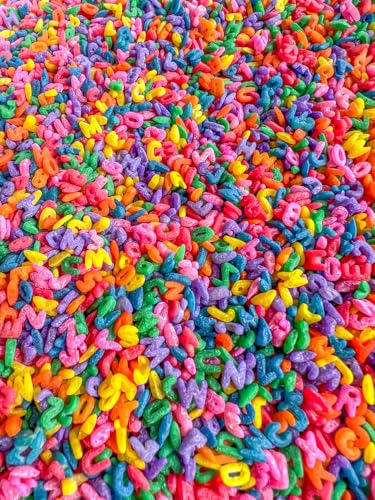 Image of Pasta Sensory Bin Filler for Sensory Table - Colored Pasta for Sensory Play (Rainbow Alphabet Pasta, 4 Cup)
