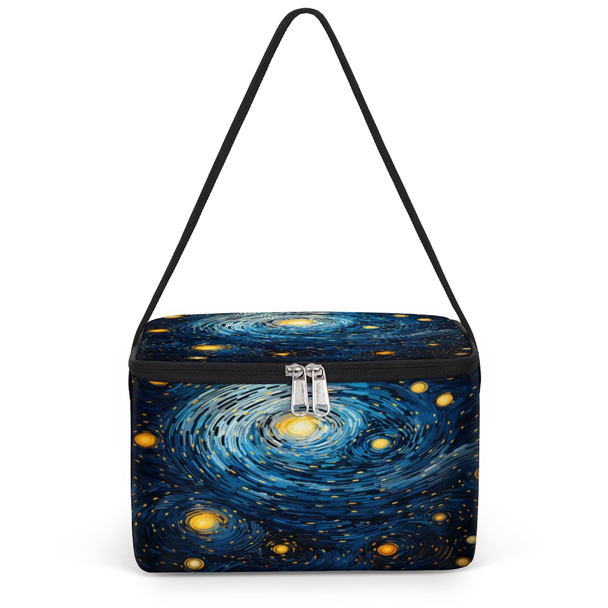 GzLeyigou Abstract Nebula Lunch Bags for Women Men 9 Cans, Hot & Cold Food Delivery Bag Insulated Grocery Bag Insulated Lunch Box Night Sky Cooler Bag for Office Work Picnic Beach
