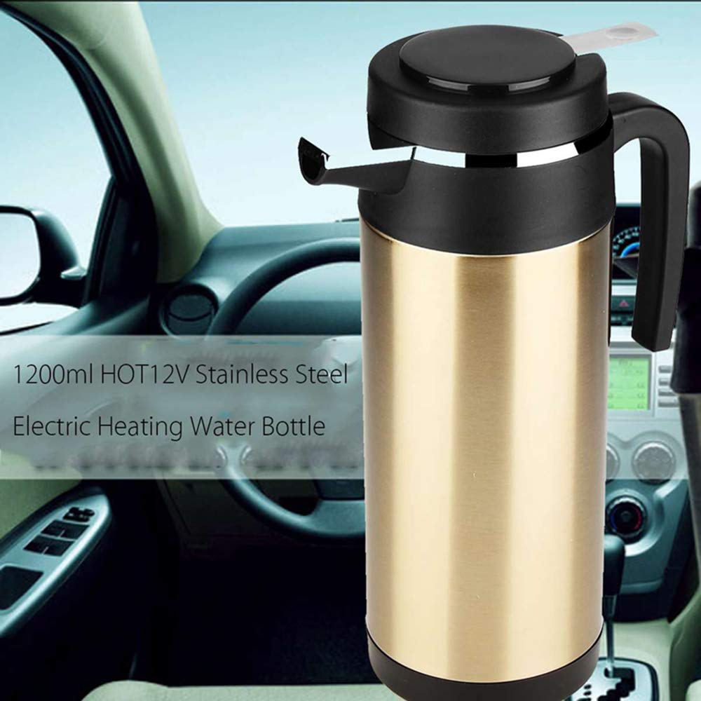 1200 Ml Acero Inoxidable Eléctrico Hervidor De Coches 12V Encendedor De Cigarrillos Calentador Calentado Taza De Agua Caldera De Agua Calentamiento Taza De Bebida Taza BOT