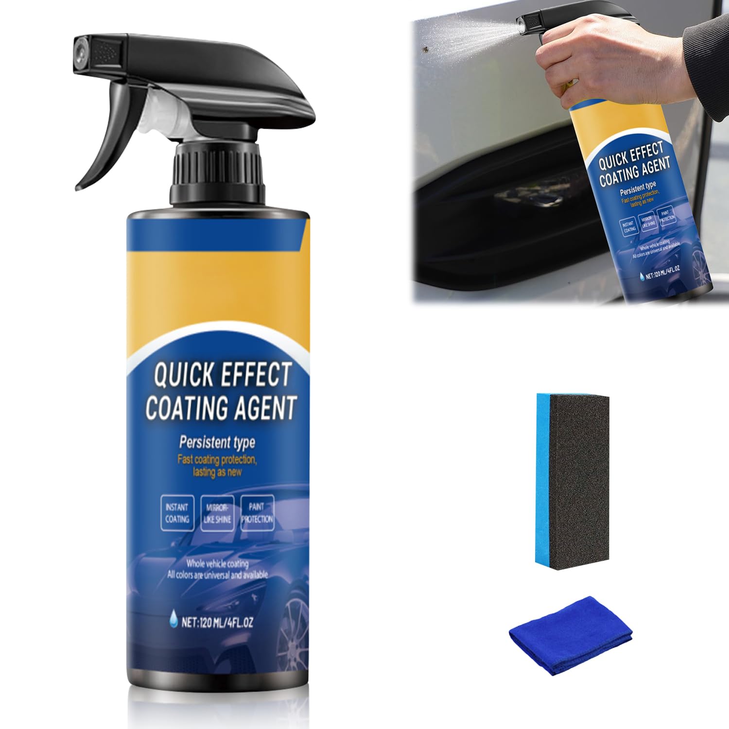 Cobpom Car Quick-acting Coating Agent Spray, 3 in 1 High Protection Quick Car Coatings Spray (1PCS)