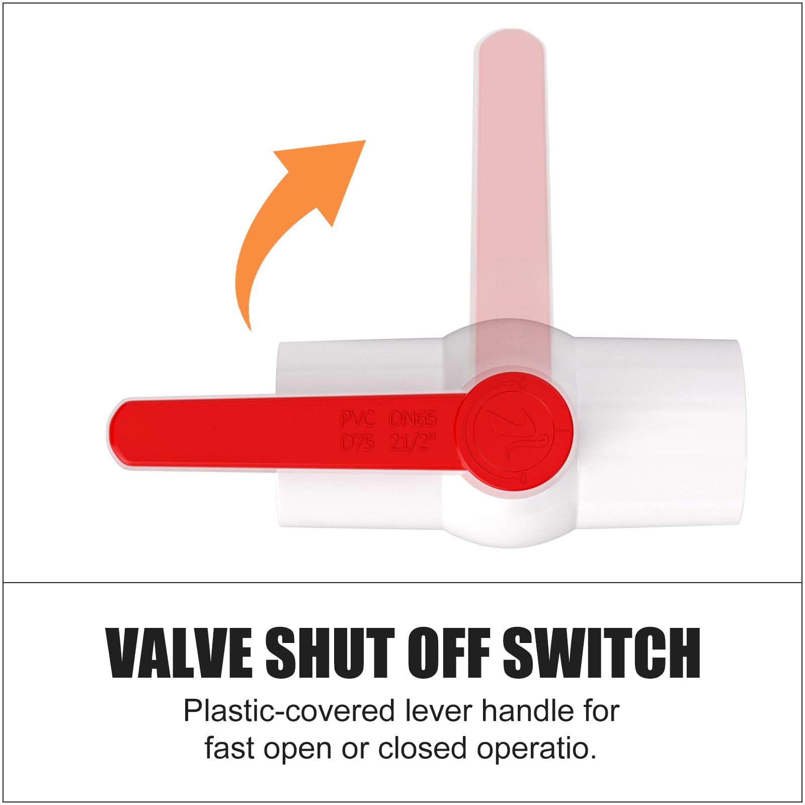 GASHER 1PCS 4 pollici PVC valvola a sfera interruttore di arresto per piscina, maniglia valvola a sfera, valvola di controllo pvc