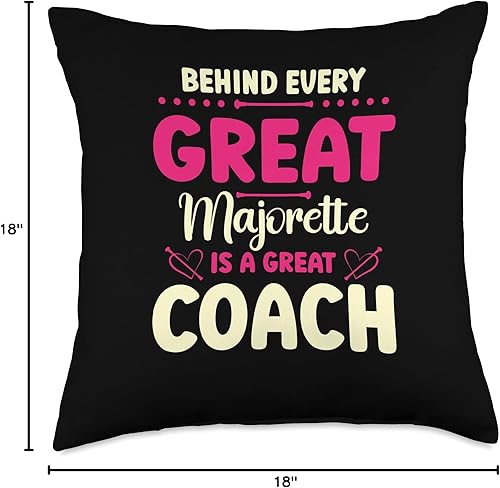 Miniatura 4 de Baton Twirling Gift For Women Majorette Behind Every Majorette is A Coach - Almohada de 18 x 18 pulgadas, multicolor