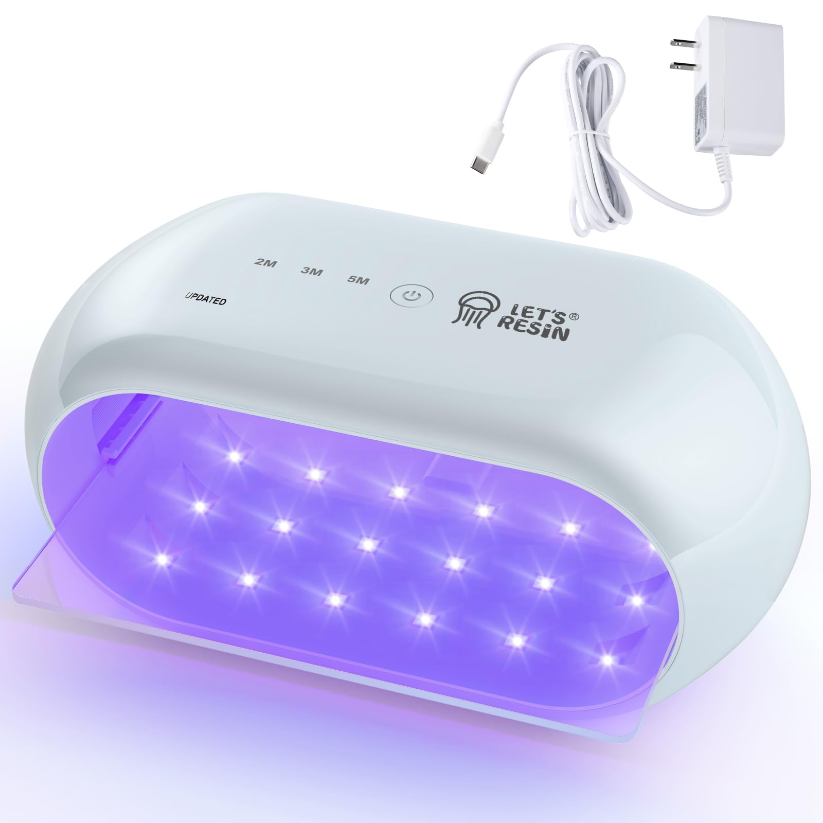 LET'S RESIN UV Light Advanced,Two-Sided Longer time Setting(2m,3m,5m) UV Resin Light with 36 LED Beads, Large Size UV Lamp for Resin Curing,Resin Molds,DIY Craft Decor(Grey Green)-image-48