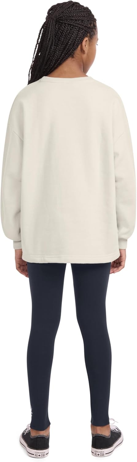 Converse Girls' Graphic Crewneck Sweatshirt and Leggings 2-Piece Outfit Set