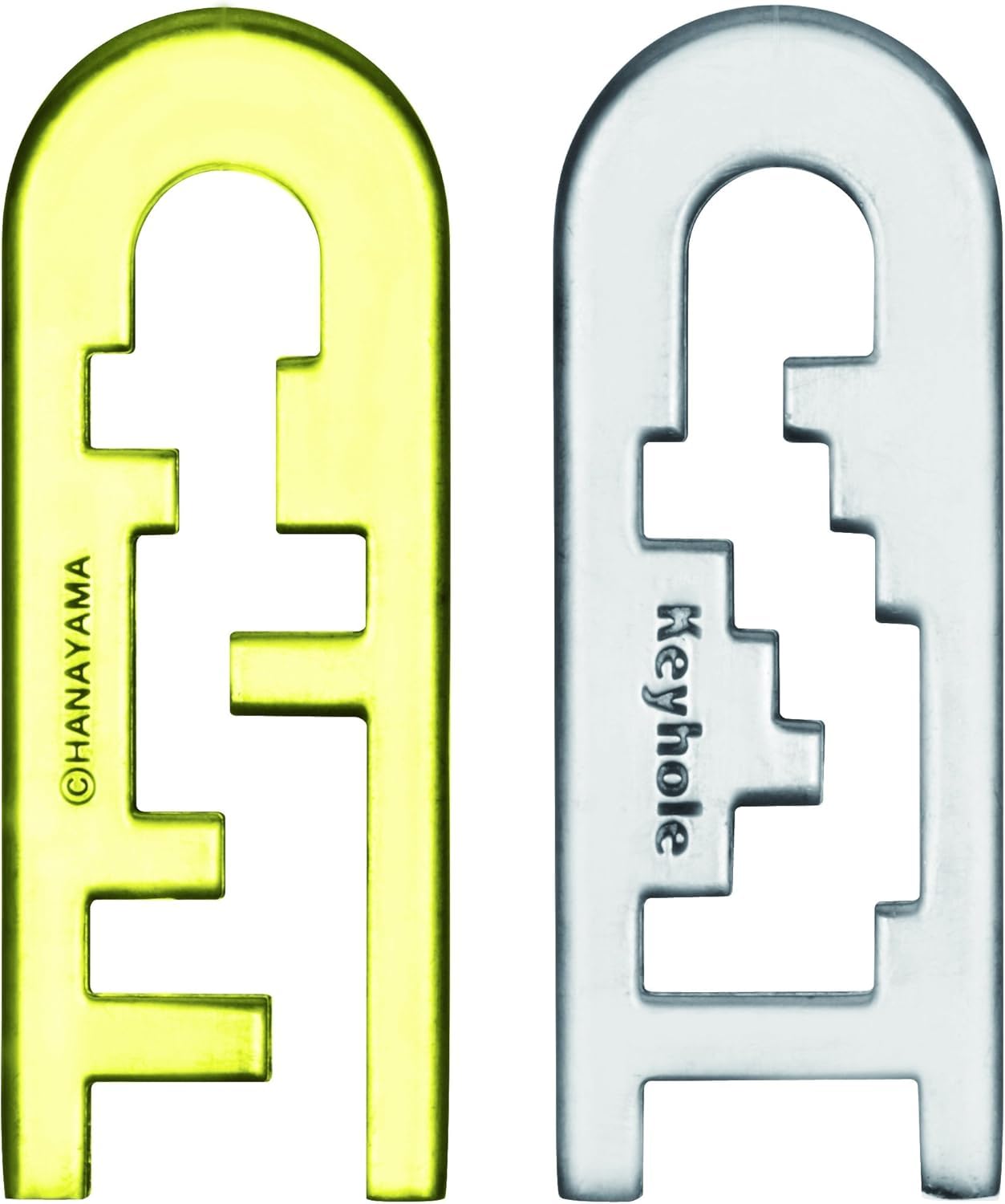 Huzzle Cast Keyhole, Puzzle en métal, niveau 4 étoiles, puzzle mécanique doré et argenté