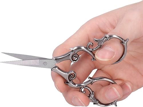 Miniatura 8 de Tijeras retro, tijeras de bordado vintage de 4.3 pulgadas, de acero inoxidable, punta afilada, tijeras de coser para bordar, manualidades, trabajo,