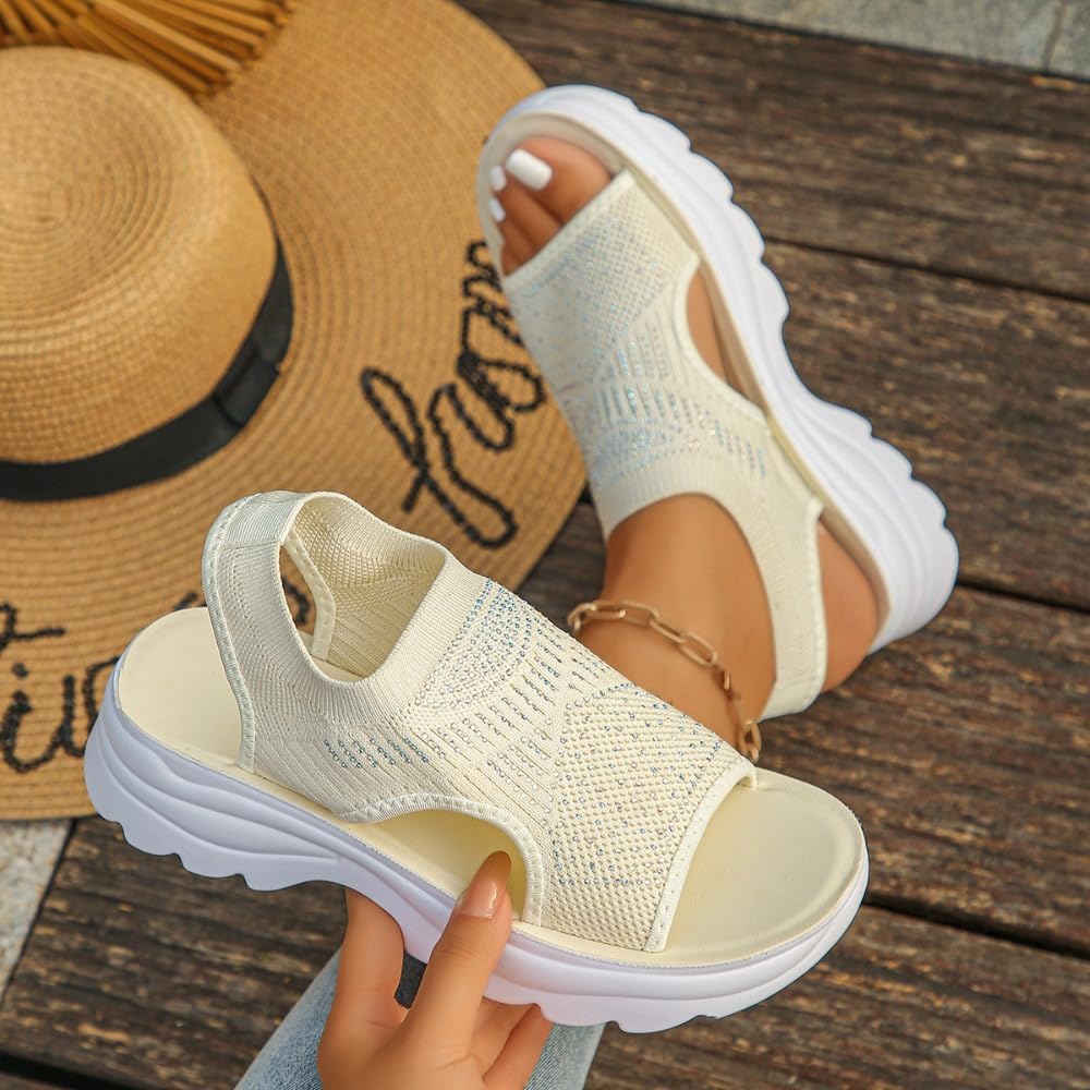Sandalias ortopédicas para mujer, zapatos de playa para mujer, beige, 40 EU