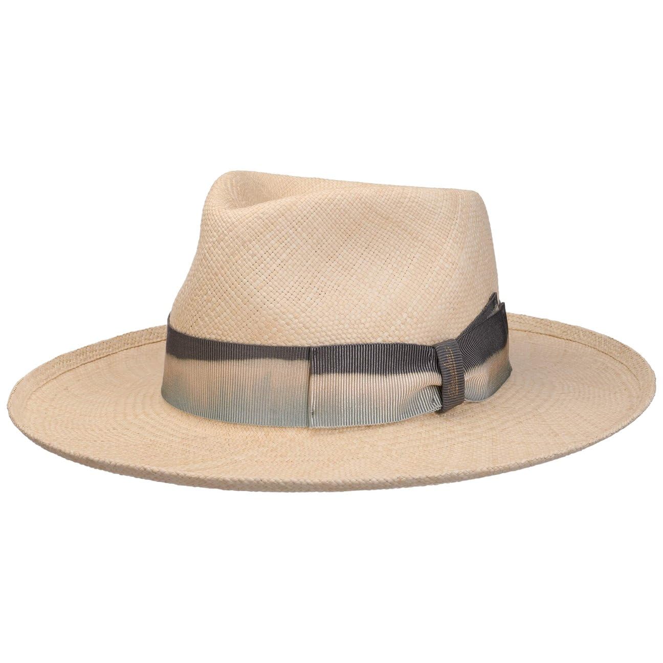 Borsalino Harlem Quito Tesa - Cappello in paglia di panama, cappello di paglia estivo da uomo, made in Italy con nastro in grosgrain grosgrain band primavera-estate primavera estate