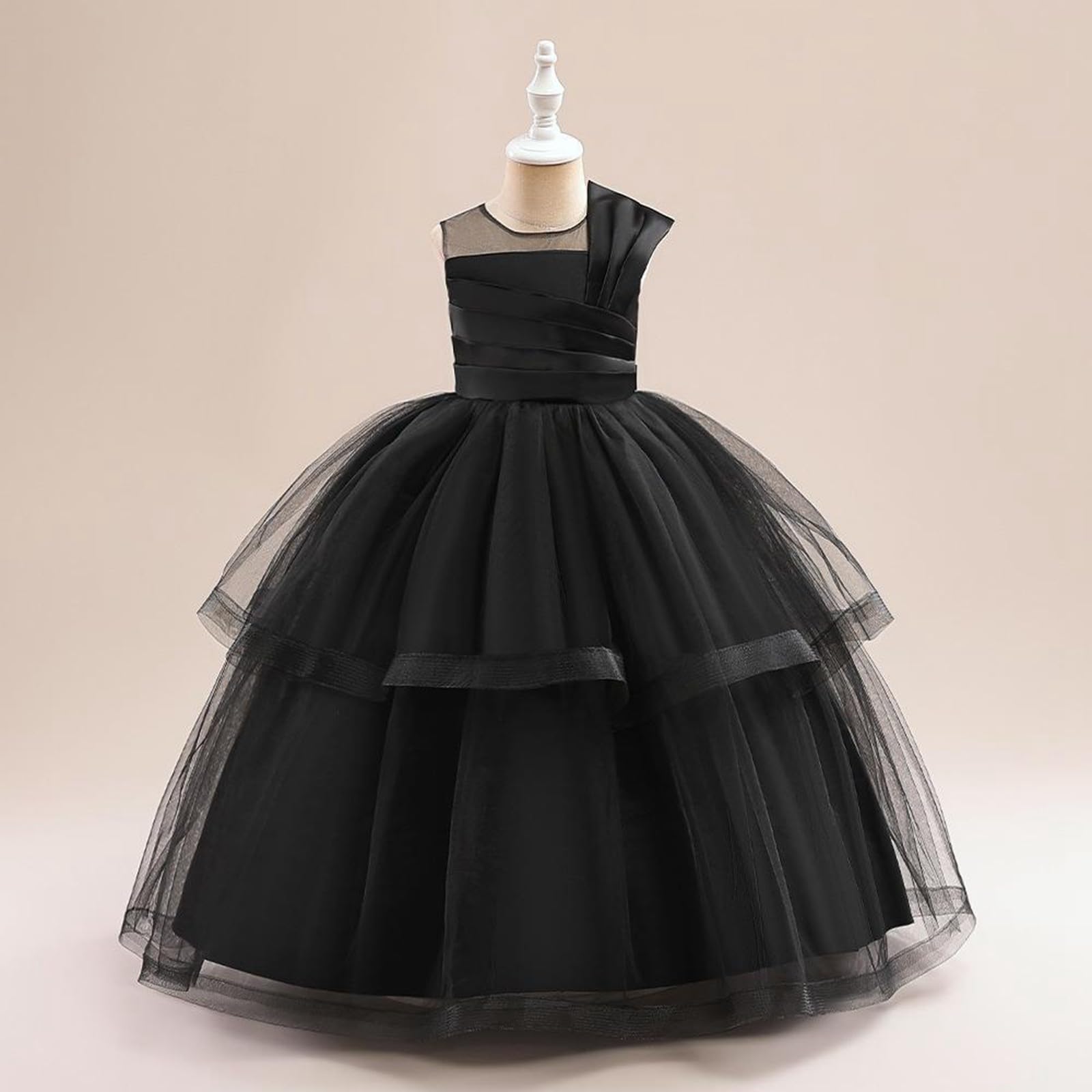 MäDchen Kleid Einschulung - Elegantes Partykleid mit aufwendigen Oberteildetails für festliche Anlässe leichtes Tüllkleid für Teenager bequeme Passform sommerliche Herbstmode vielseitig kombinierbar