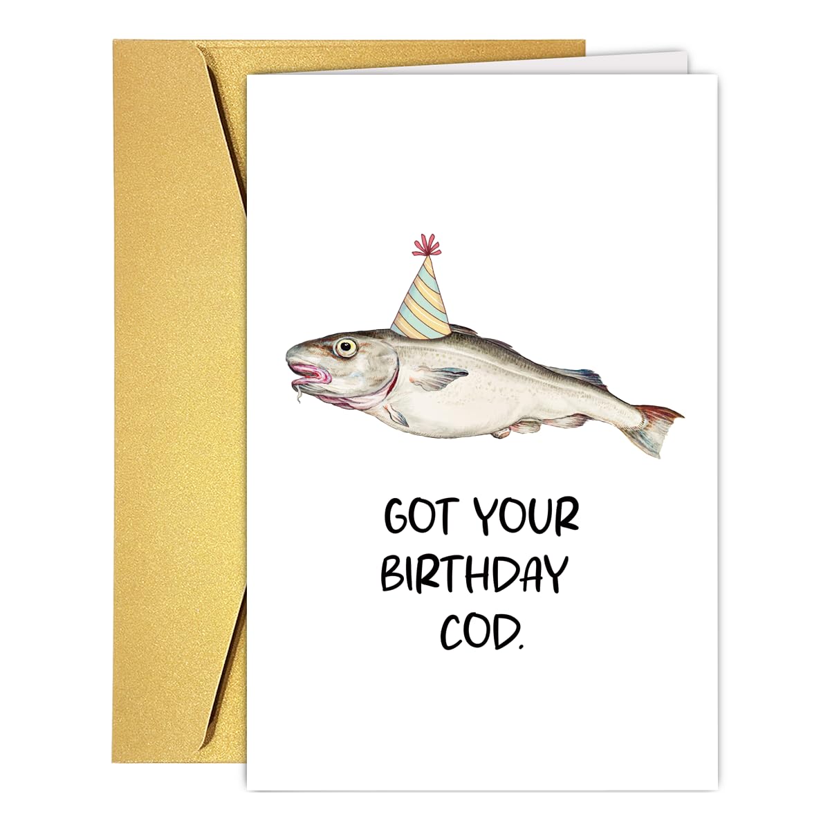 RUALOVE Awesome Birthday Card, Hilarious Birthday Card Pun, Funny Fisherman Birthday Card Gift For Him Her, Funny Bday Card, Cute fishing Birthday