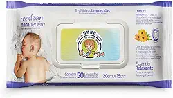 Toalhas Umedecidas Nana Neném 50 Unidades com Tampa Flip Top, FeelClean
