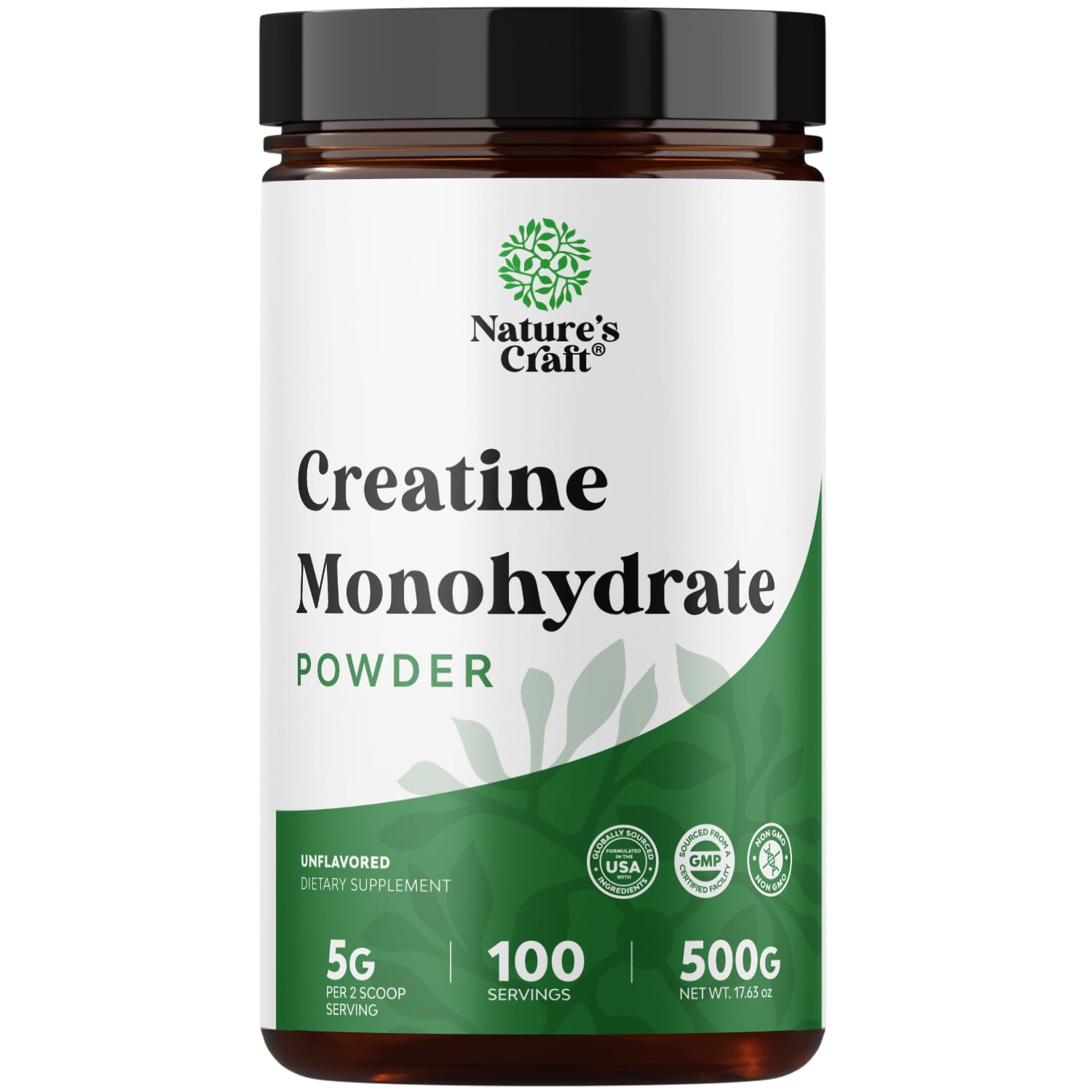 Micronized Creatine Monohydrate Powder for Men &amp; Women - Pre &amp; Post Workout Pure Creatine for Women &amp; Men for Muscle Growth &amp; Recovery - Raw Unflavored Nutritional Supplements for Muscle Gain - 500g