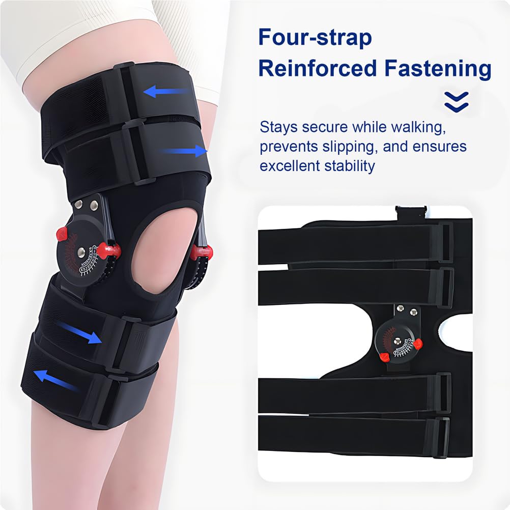 Ginocchiera Articolata Regolabile – Rom Controllo, Leggera, Supporto Post-Operatorio ACL/Menisco, Unisex Sinistra o Destra