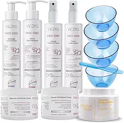Kit Limpeza De Pele Face Care Completo Profissional + Máscara biovitamínica 180 g +Kit Cubetas