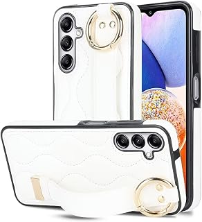 KRjcsfhy Funda para iPhone 12/12 Pro, de piel sintética, a prueba de golpes, con soporte de anillo, protección completa, a prueba de arañazos, para iPhone 12/12 Pro, color blanco