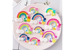 100Pcs Clouds and Rainbow Flat Back Charms for DIY