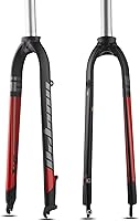 Vista 9 de BOLANY Horquillas de suspensión rígidas para bicicleta, 1-1/8 pulgadas, dirección recta sin rosca, universal 26/27.5/29 pulgadas, freno de disco