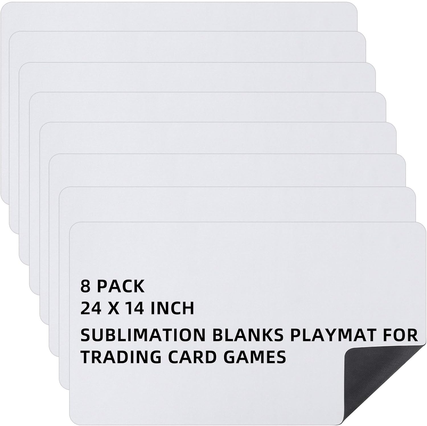 Yexiya 8 alfombrillas de juego de cartas de 14 x 24 pulgadas, tapete de juego en blanco de sublimación para juego de cartas intercambiables, goma