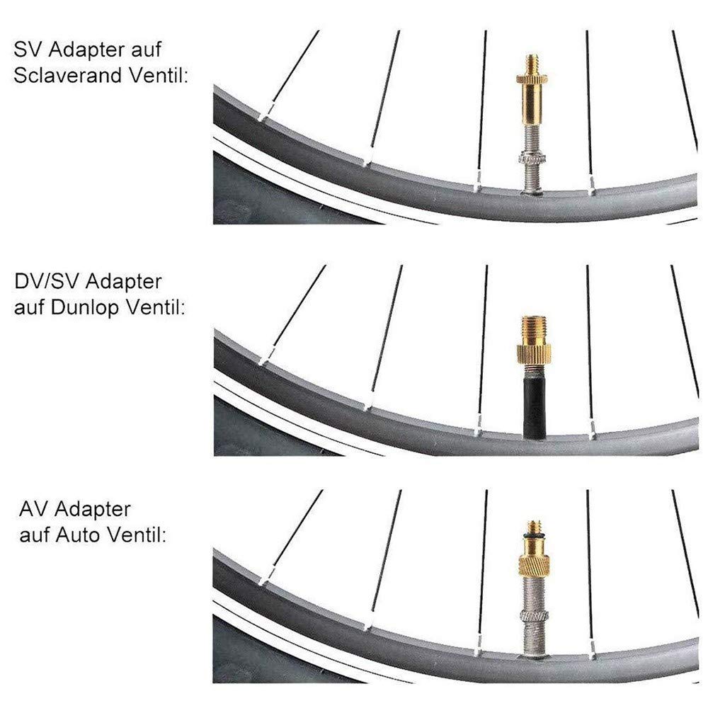 2 stuks Franse ventieladapters, 8 mm messing bandenventieladapter met