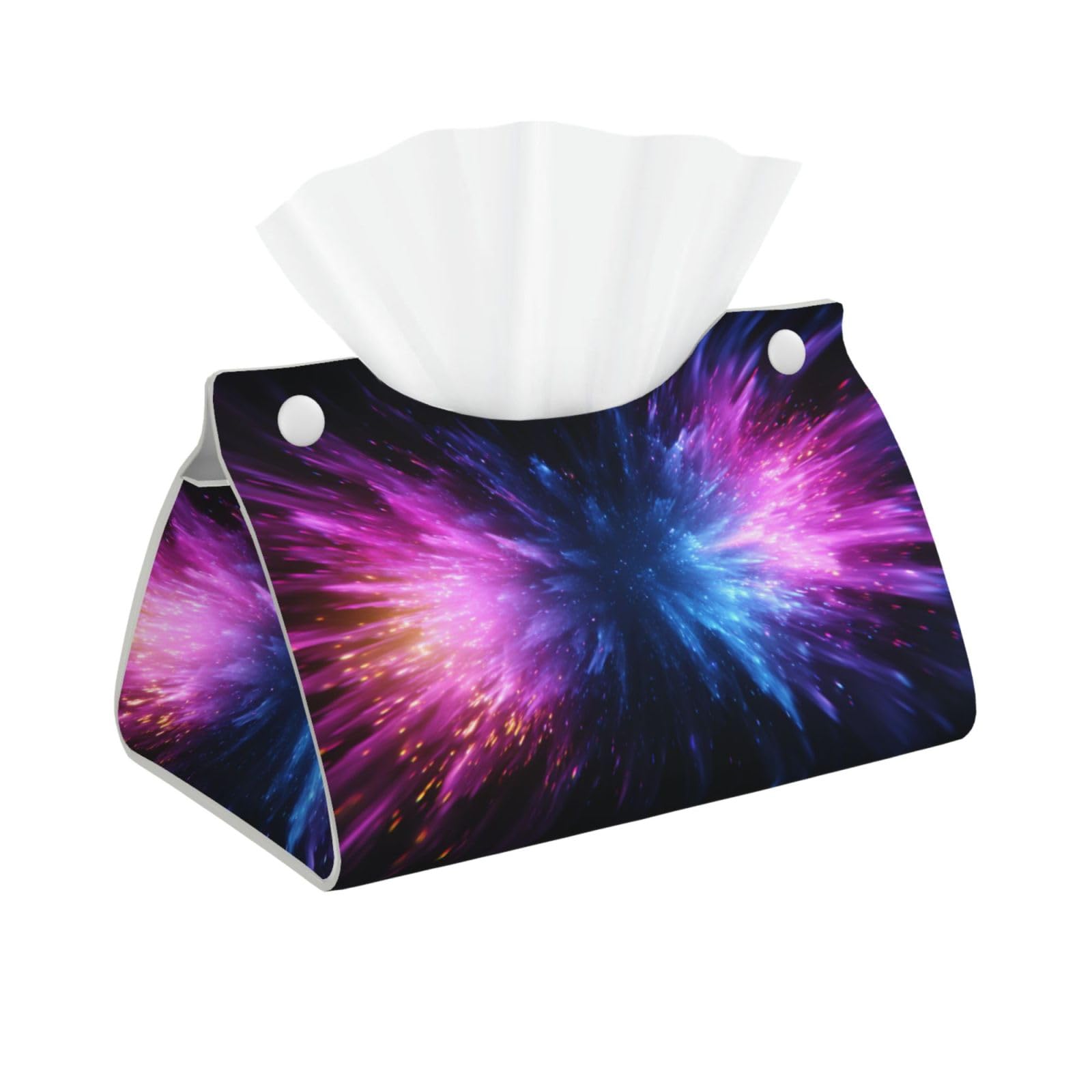Neon Glowing Light Bursts in Pink Blue Yellow Tissue Box Cover Rectangle Pu Leather Tissue Box Holder for Car Bathroom Bedroom Desk Tabletop Decor