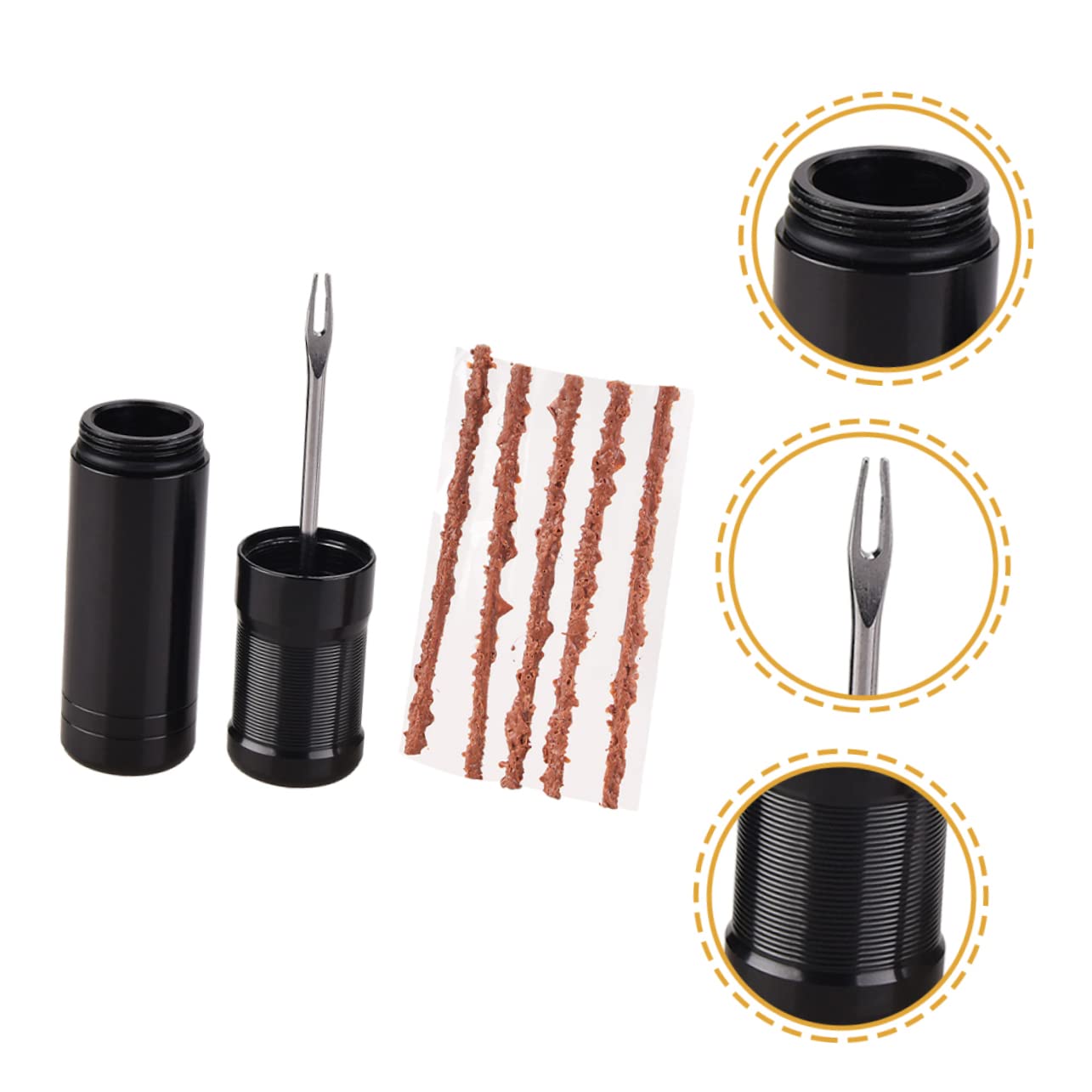 STOBAZA 1 Set Tubeless Rubber Repair String Kit Portable Tire Fixing Tool for Motorcycle Lightweight and Durable Tire Repair Strip Emergency Bicycle