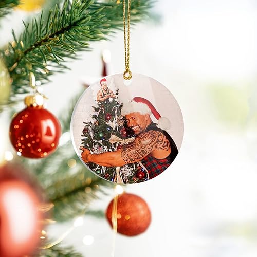 Miniatura 3 de Adorno para árbol de Navidad regalo de roca decoración del hogar círculo X-mas Dwayne regalo de Navidad decoración del hogar acrílico para