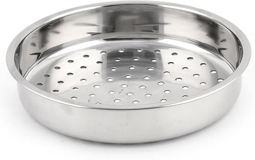 uxcell Diámetro formado redondo de acero inoxidable del estante los 8.3 in del vapor de la comida de los utensilios de cocina del agujero