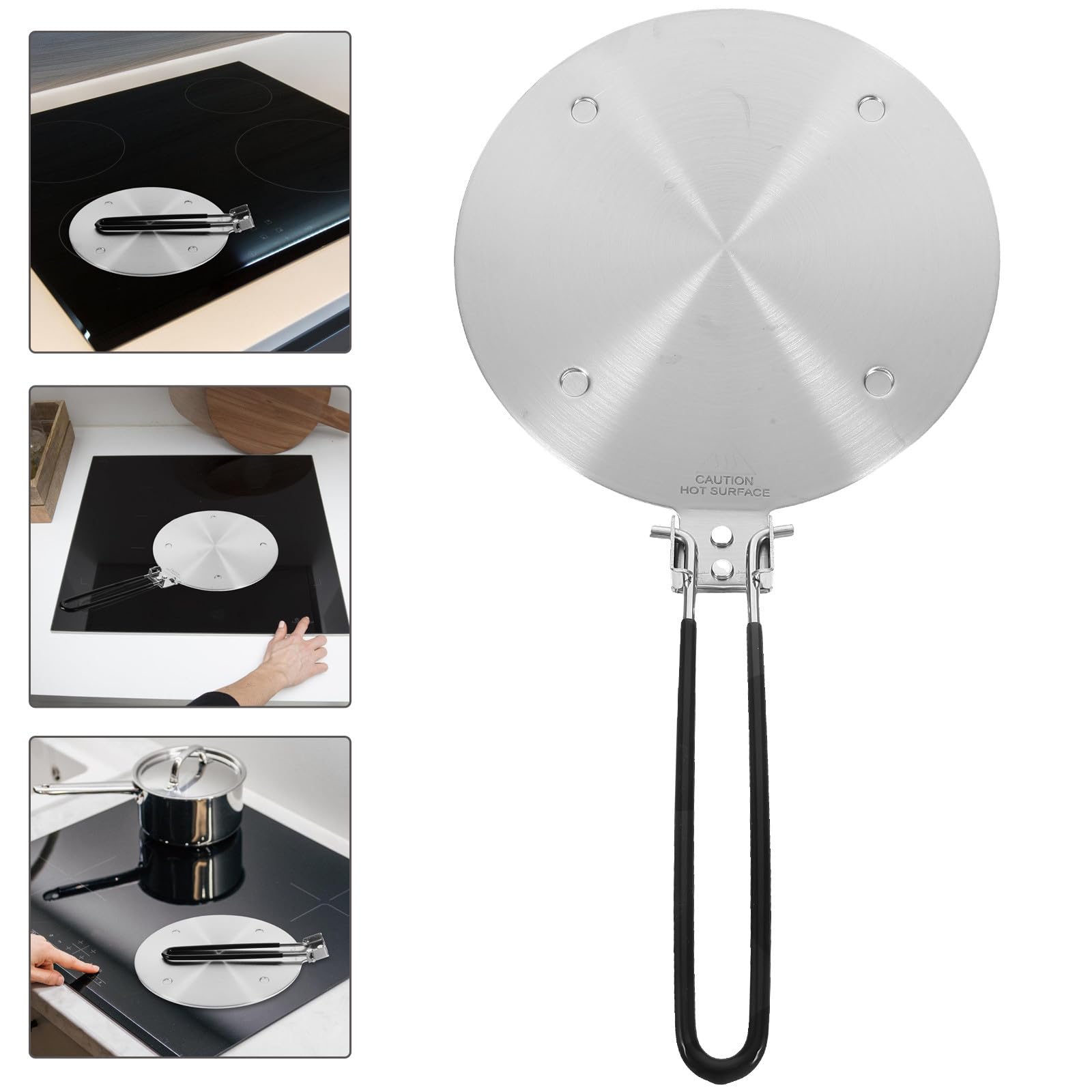 Healifty Difusor de Calor para Inducción Inoxidable Placa de Conducción Térmica Plegable y Gruesa Adaptador para Estufas de Gas y Cocina Eléctrica para Cafeteras y Utensilios