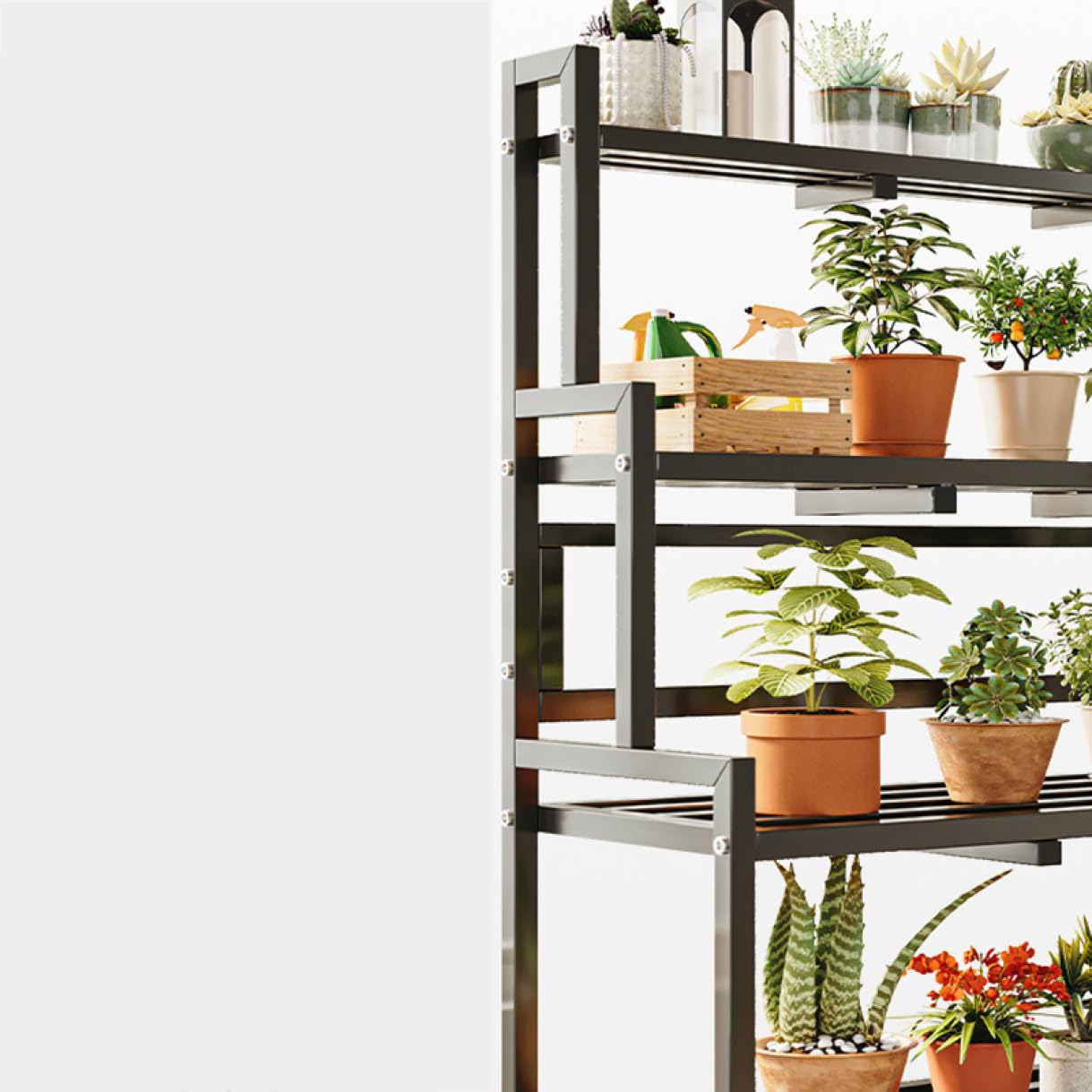 Amazon.co.jp: [GZGZ] フラワースタンド アイアンラック2段 幅80x奥行