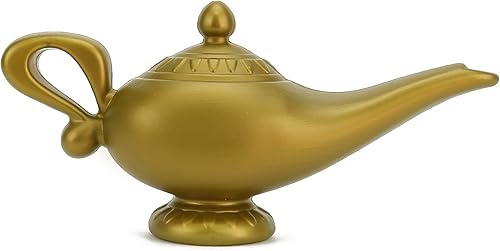 Miniatura 5 de Skeleteen Arabian Genie - Lámpara de aceite de Aladdin, accesorio de disfraz de lámpara mágica dorada de Aladdin, 1 pieza