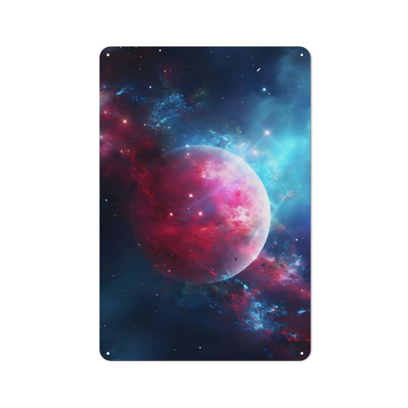 Junmoney Space Planet Art Retro-Style Metal Plaque 30X20cm For Garage Or Workshop, For Garage, Workshop And Man Cave Decoration