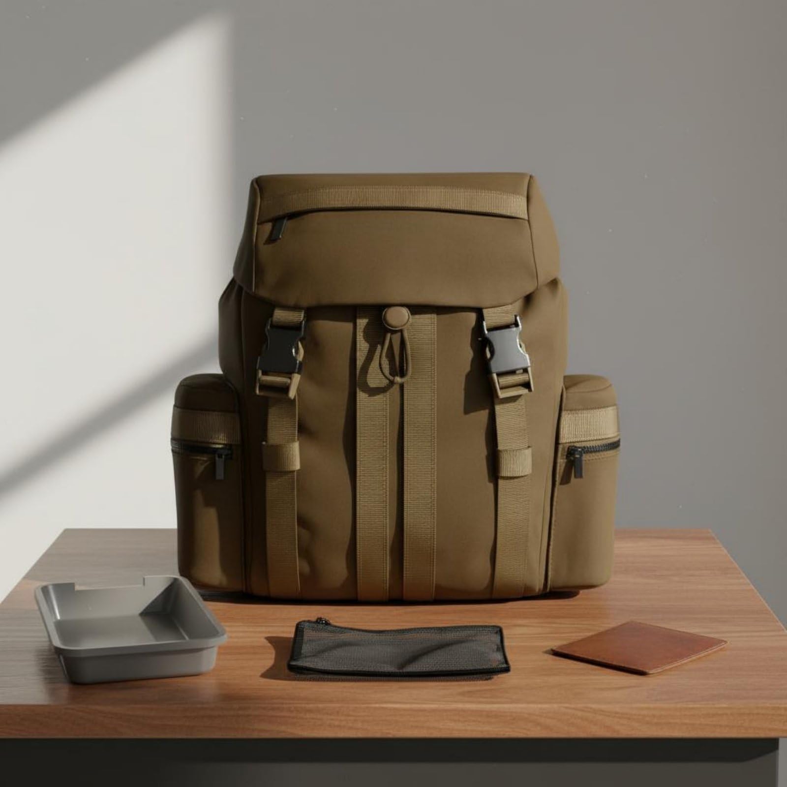 Zaino da Viaggio Unisex con Grande Capacità Tasche Multiple Tessuto Resistente All’acqua Spallacci Ergonomici Perfetto per Lavoro Escursioni, Nero, Nero
