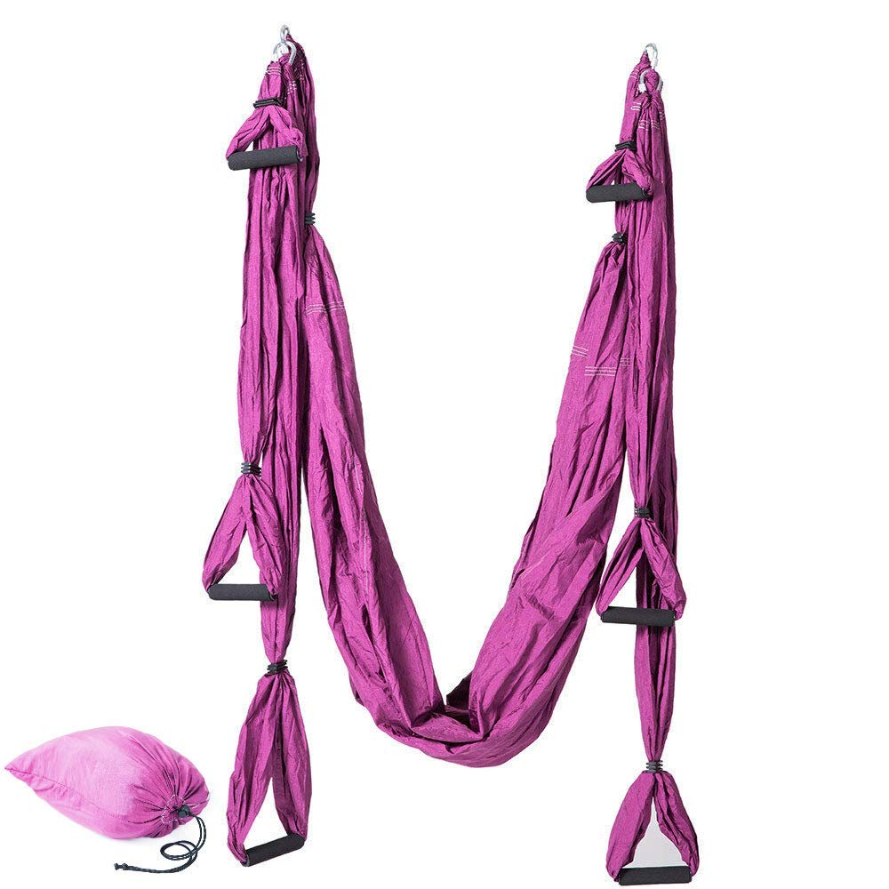 FITNESS Altalena Yoga | Yoga Swing antigravità | Amaca Aerea per Asana Yoga in Materiale Super resistentie - Nylon taffettà 210T